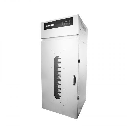 BioChef Commercial 15 Tray Rotating Food Dehydrator Open with Food
