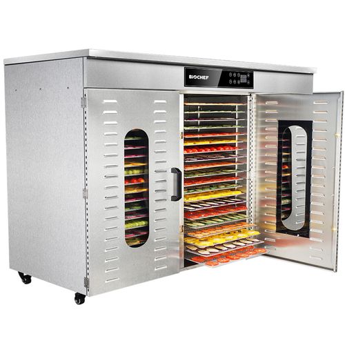 BioChef Commercial 60T Digital Food Dehydrator Door Open Food BioChef Commercial 60T Digital Food Dehydrator Door Open Food